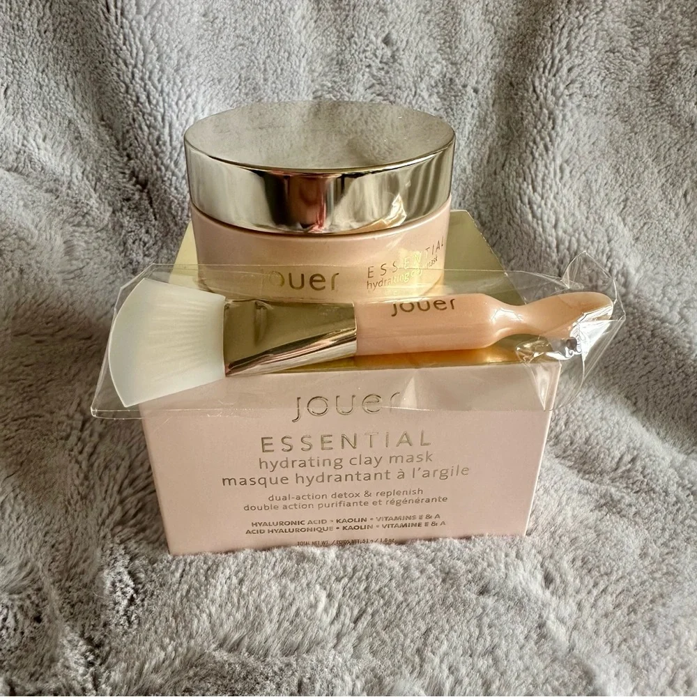NIB Jouer Essential Hydrating Clay Mask with Applicator 1.8 oz Full Size